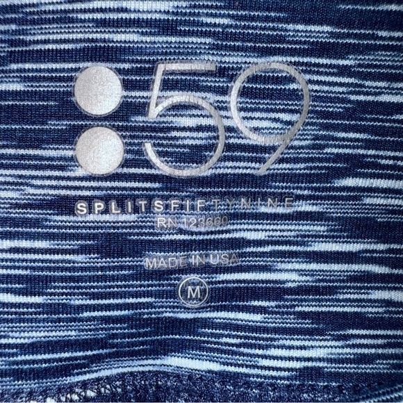 Splits59 Navy and White Striped Leggings - Picture 3 of 3